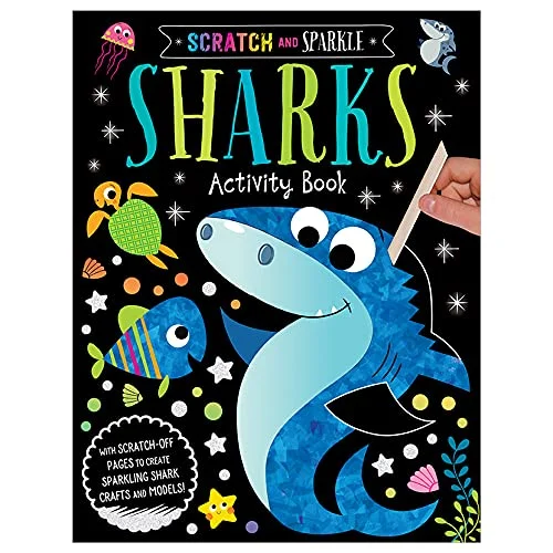 Sharks Activity Book, zošit s aktivitami a obrázkami na vyškrabávanie