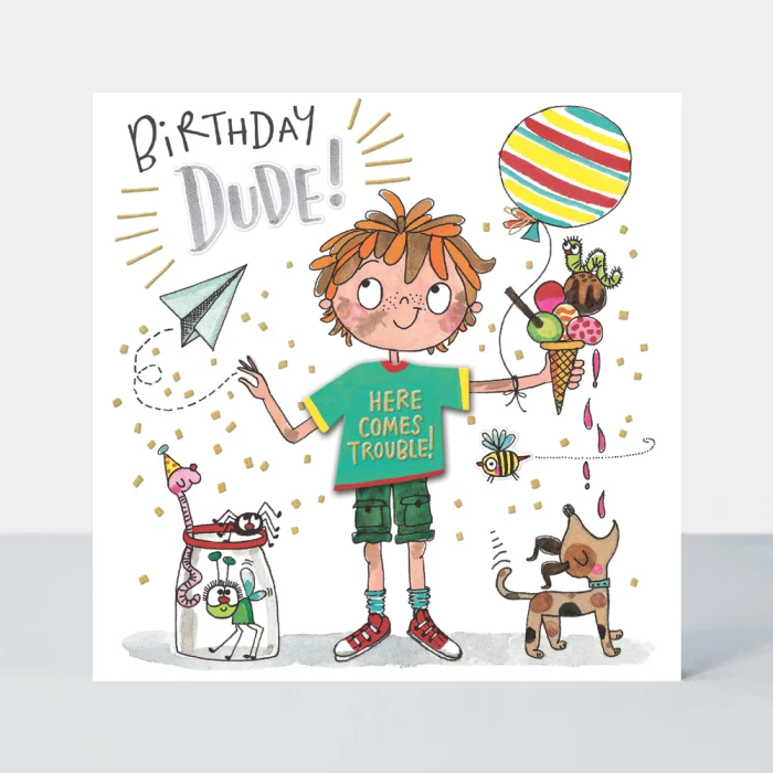 Birthday Dude/Boy, Ice Cream & Dog (TEA13), prianie