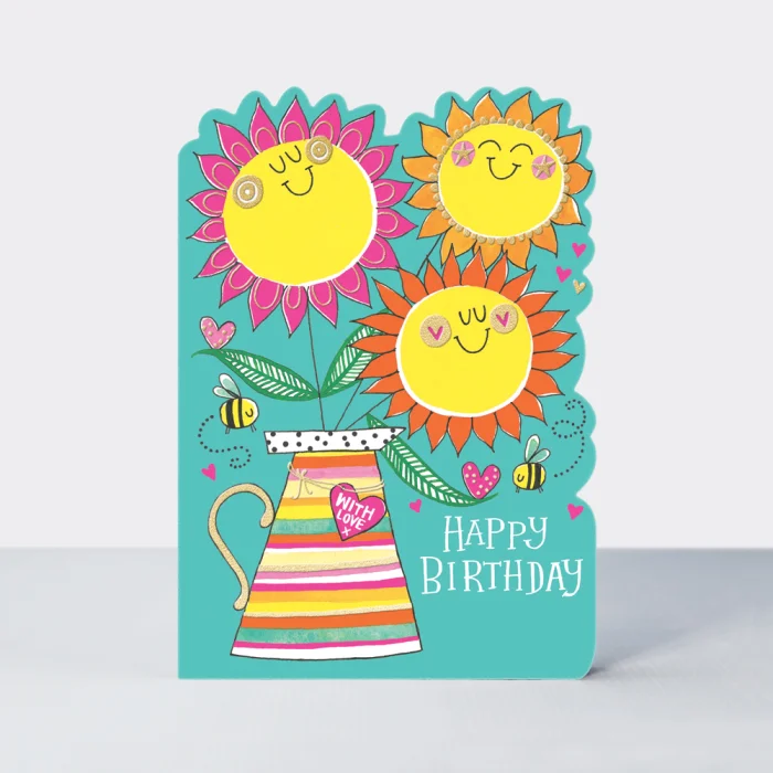 Happy Birthday – Sunflowers & Jug (SUN04), prianie