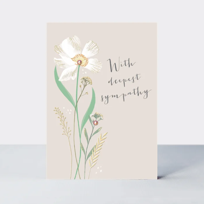 Sympathy Floral Sprig on Cream (FLOW16), prianie