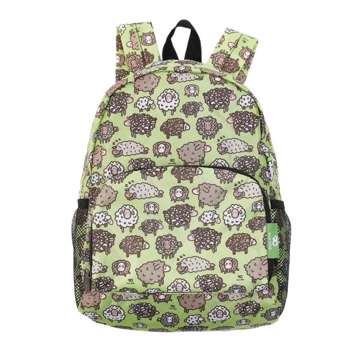 Green Cute Sheep G27 - Foldable Mini Backpack, skladací mini ruksačik
