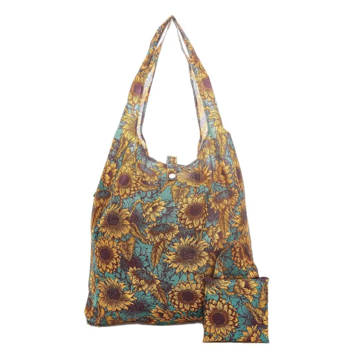 Teal Sunflower A37 - Foldable Shopper, skladacia nákupná taška