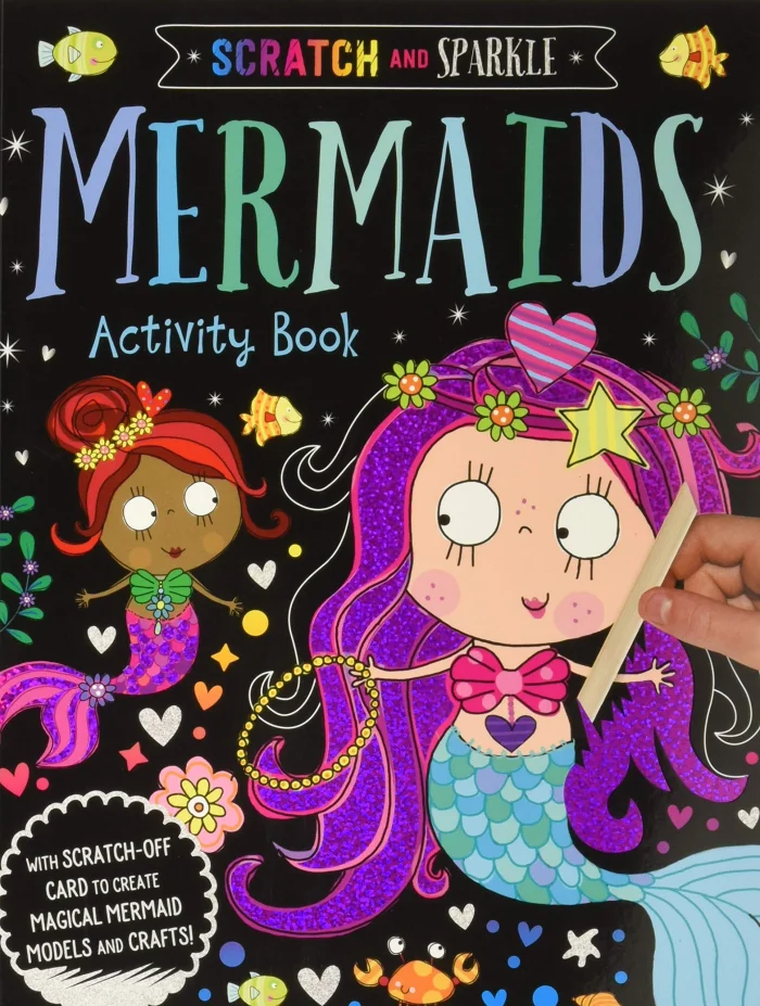 Mermaids Activity Book, zošit s aktivitami a obrázkami na vyškrabávanie