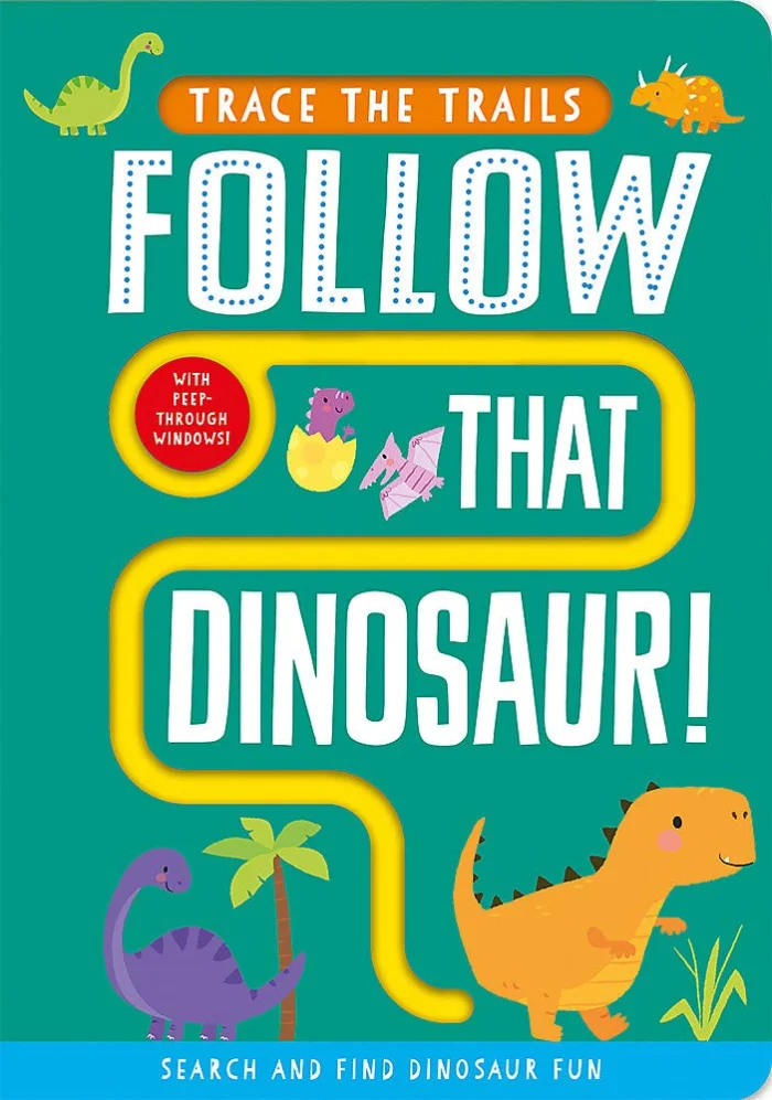 Follow That Dinosaur!, anglická kniha - leporelo