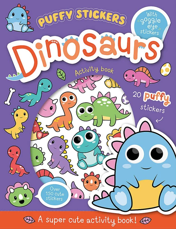 Puffy Sticker Dinosaurs, zošit s úlohami a nálepkami