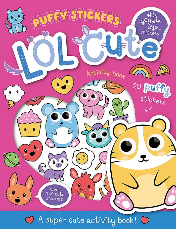 Puffy Sticker LOL Cute, zošit s úlohami a nálepkami