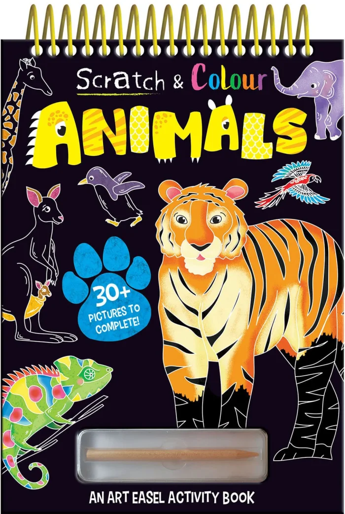 Scratch and Colour Animals, zošit s obrázkami na vyškrabávanie