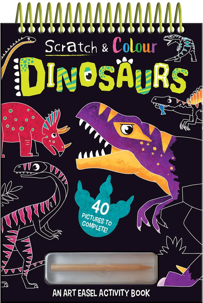 Scratch and Colour Dinosaurs, zošit s obrázkami na vyškrabávanie