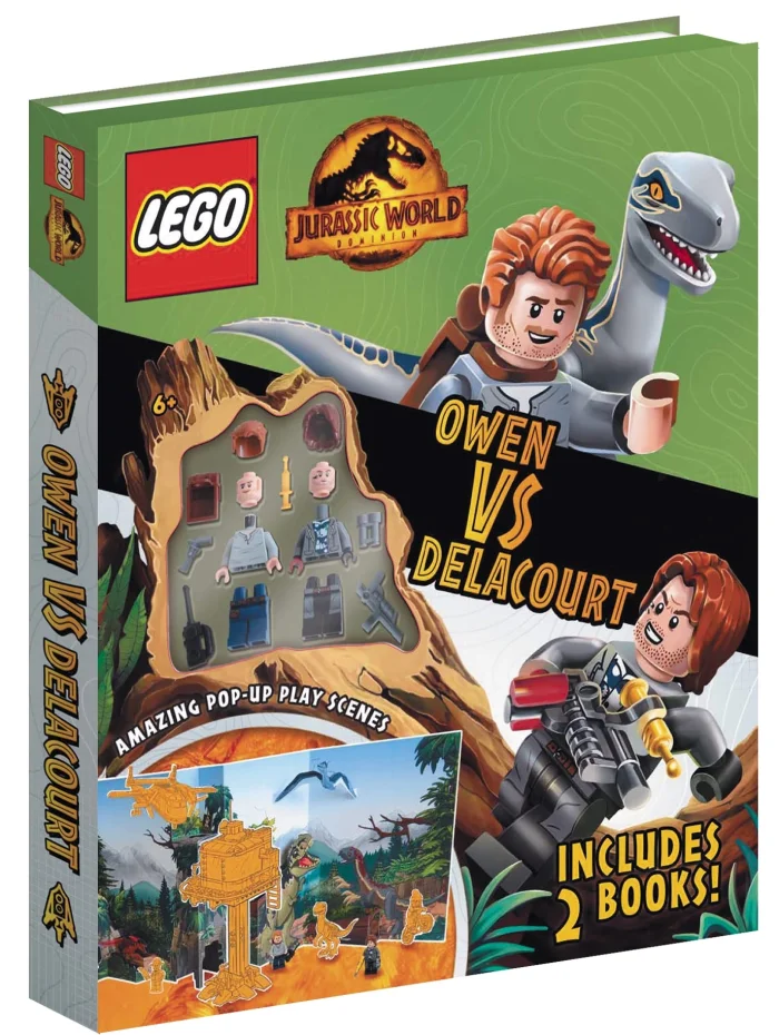 LEGO® Jurassic World: Owen vs Delacourt, anglická kniha s panáčikom