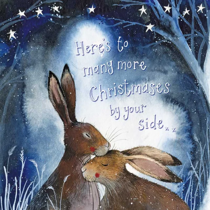 Christmas Hares By Your Side Card (XS74), prianie