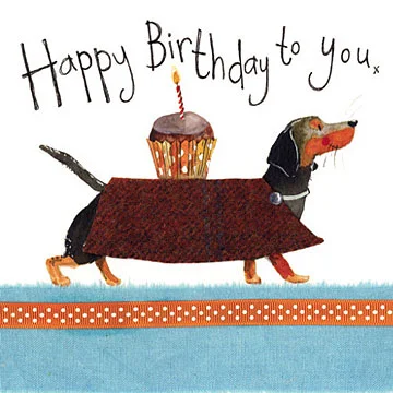 Dachshund Dog Birthday Card (S65), prianie