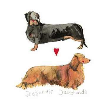 Debonair Dachshunds Dog Card (DD24), prianie
