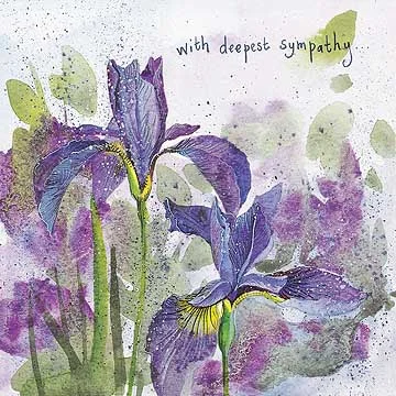 Irises Sympathy Card (AC353), prianie