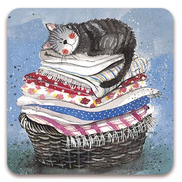 Laundry Basket Cat Coaster C17, podložka pod pohár