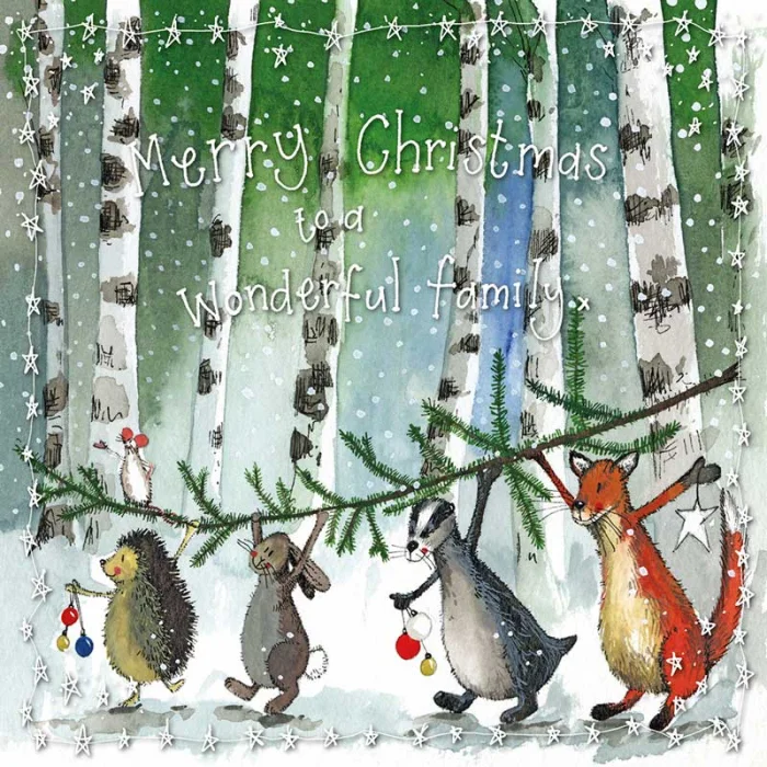 Wonderful Family Christmas Card (XS102), prianie
