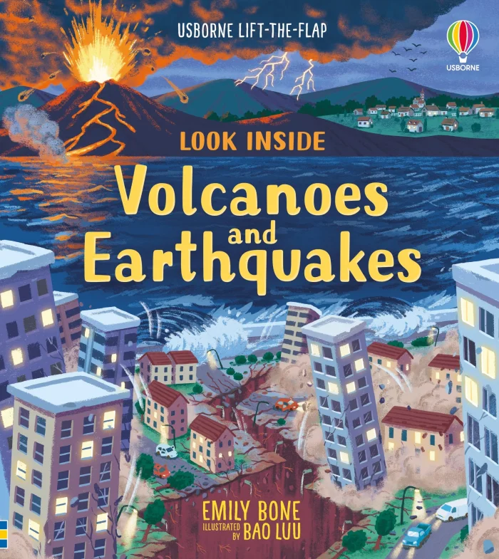 Look inside Volcanoes and Earthquakes, anglická kniha - leporelo