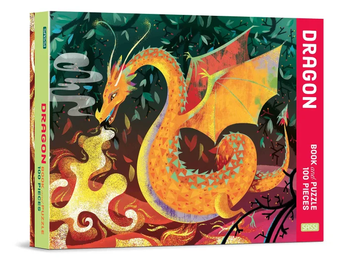 Dragon, puzzle (100 pcs) & book