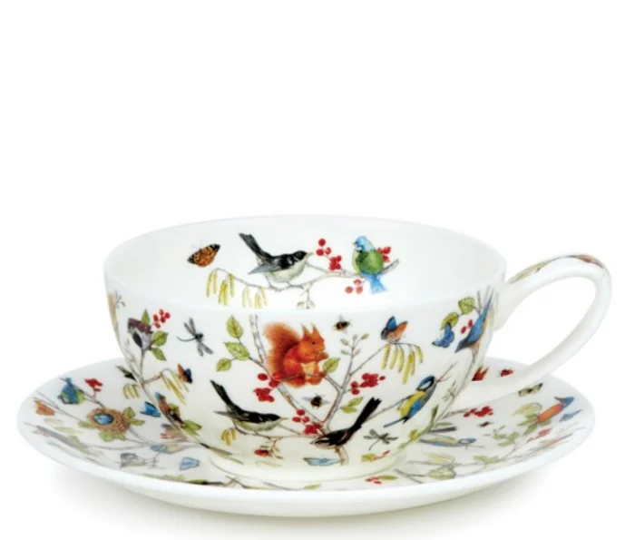 T41 Secret Wood, porcelánová šálka s podšálkou