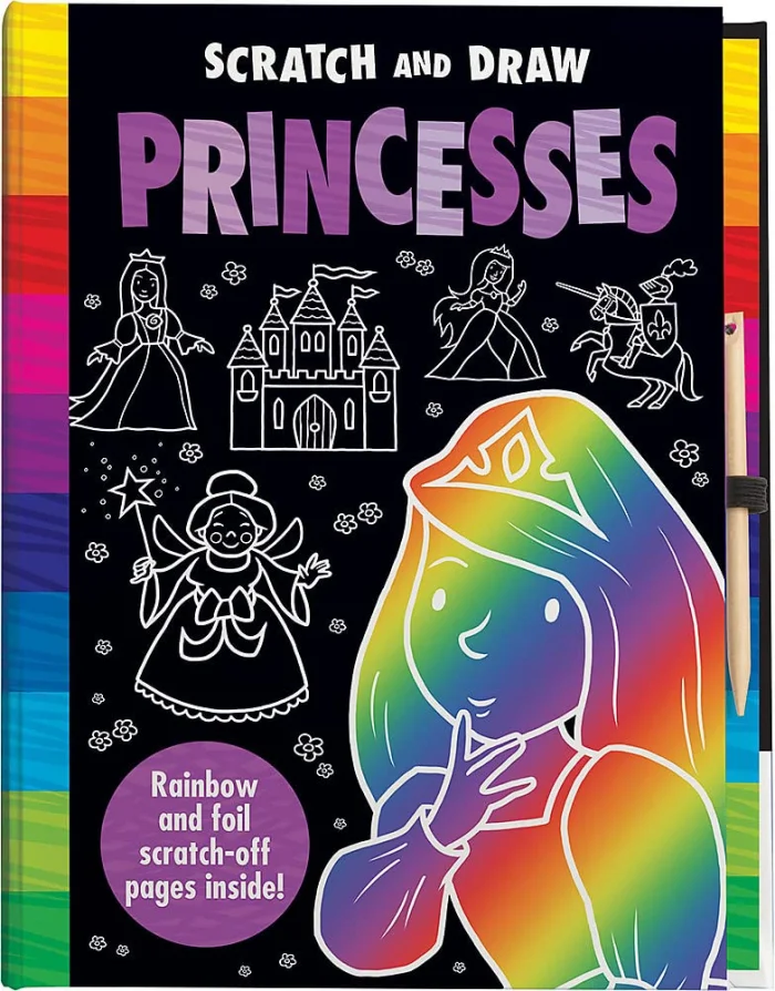 Princess, zošit s obrázkami na vyškrabávanie