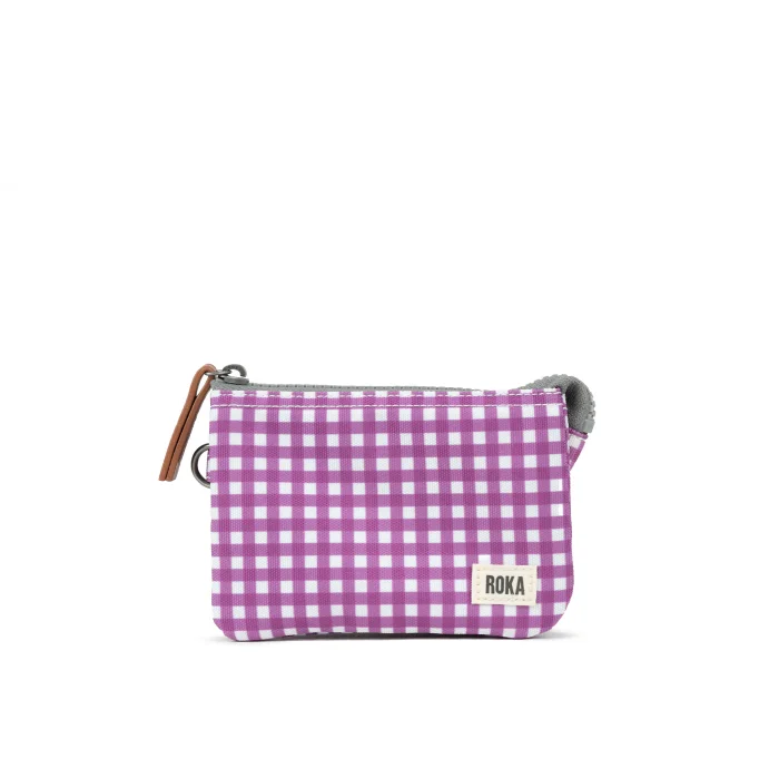 Carnaby Purple Gingham (Recycled Canvas), peňaženka/púzdro S