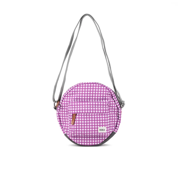 Paddington B Crossbody Purple Gingham (Recycled Canvas), kabelka