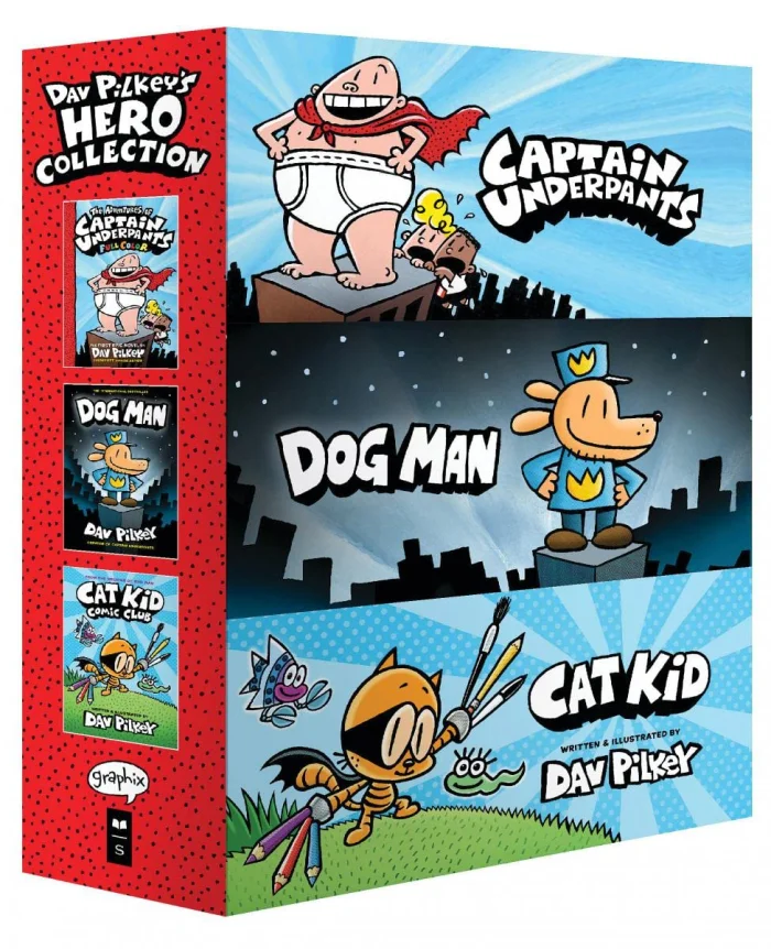 Dav Pilkey's Hero Collection (Captain Underpants #1, Dog Man #1, Cat Kid Comic Club #1), anglická kniha