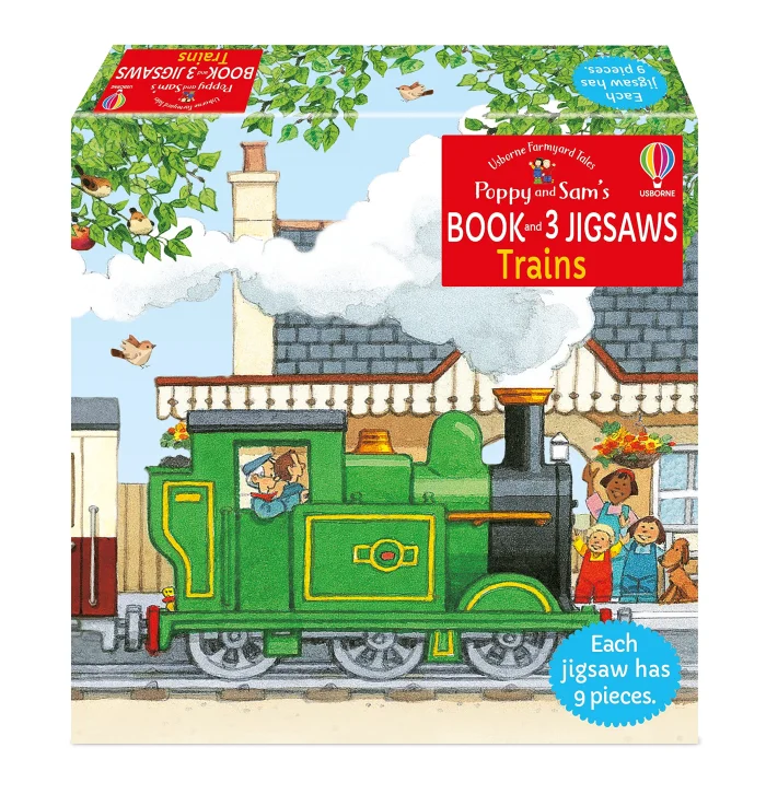 Trains (3 x 9ks), puzzle + kniha