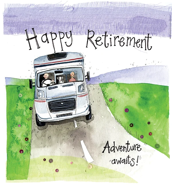 Adventure Awaits Motorhome Retirement Card (S299), prianie
