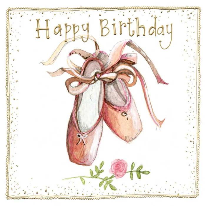 Ballet Shoes Birthday Card (LS180), malé prianie