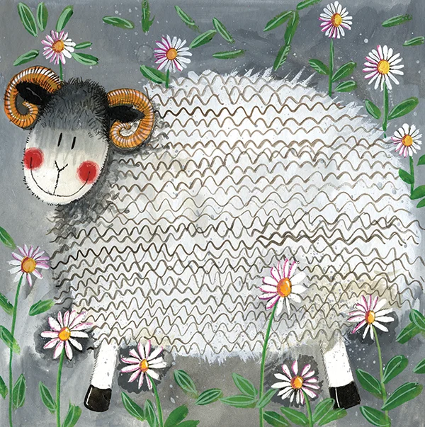 Daisy Sheep Blank card (AC747), karta