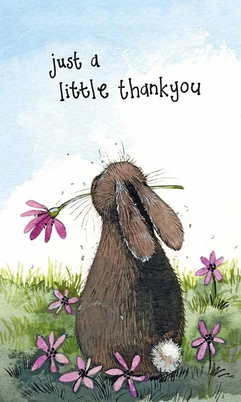 Just a Little Thank You Sunshine Rabbit Notelets (NC54), mini pohľadnica s obálkou