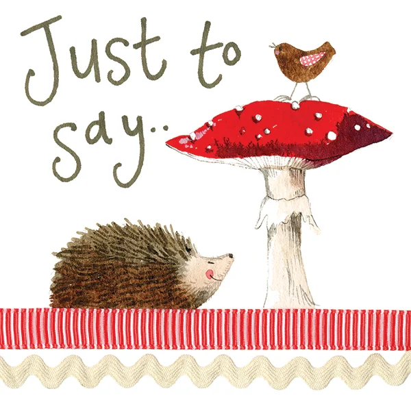 Just Toadstool Hedgehog Little Note Card (LS41), malé prianie