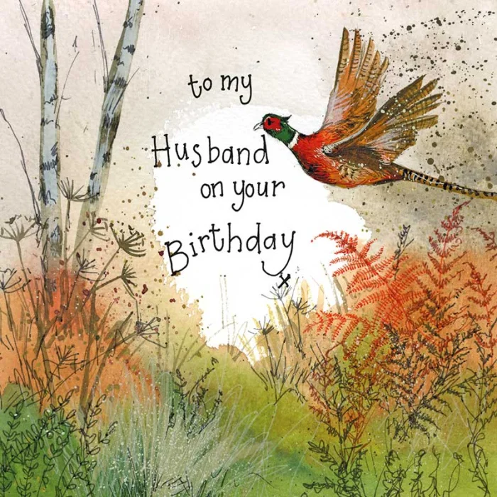 To my Husband Pheasant Birthday Card (S452), prianie