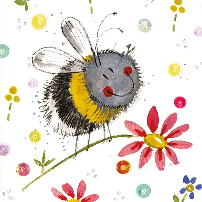 Bee and Flowers Coaster C176, podložka pod pohár