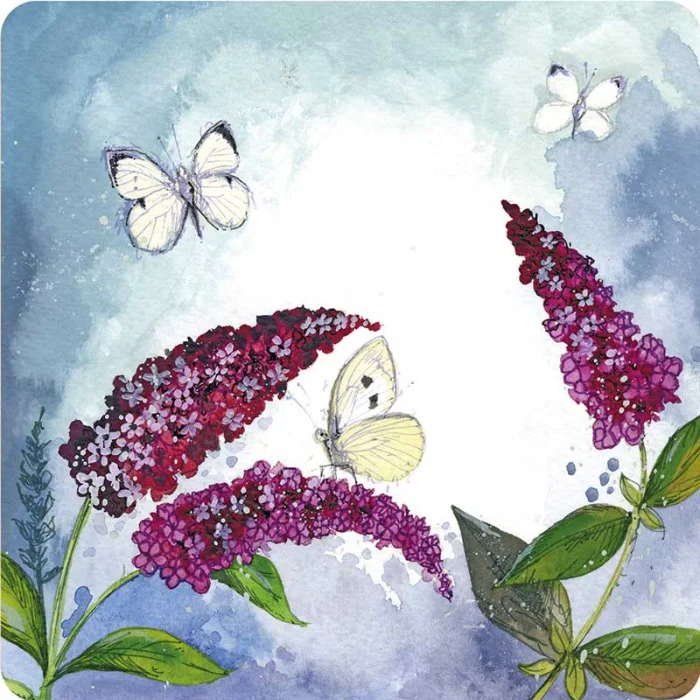 Butterflies and Buddleia Coaster C228, podložka pod pohár