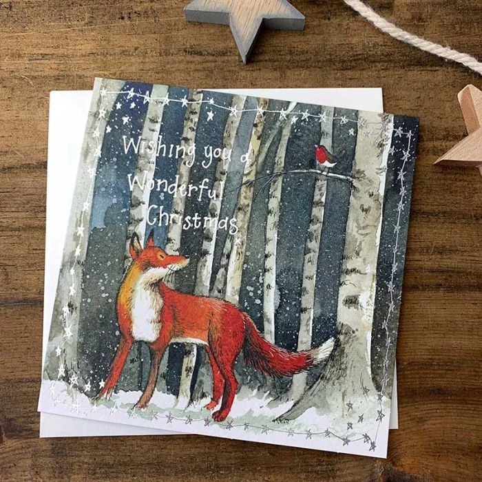 Wonderful Christmas Fox Christmas Card (XS119), prianie