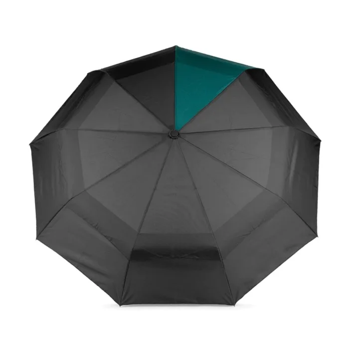 Waterloo Black / Teal Recycled Nylon, dáždnik skladací