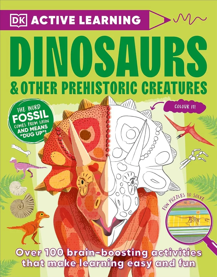 Dinosaurs and Other Prehistoric Creatures, anglická kniha s úlohami