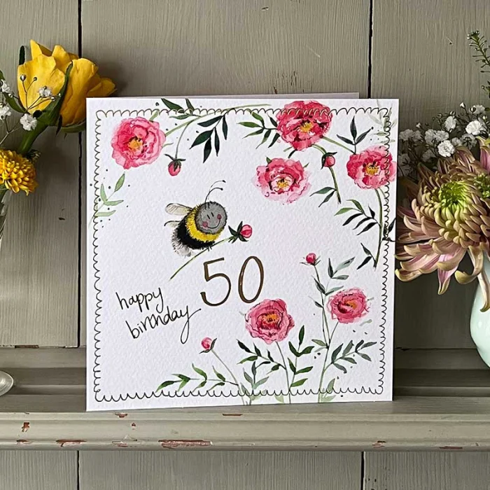 Bee 50 Year Old Birthday Card (S545), prianie
