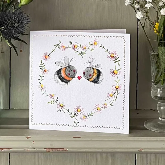 Bee Heart Blank Card (LS201), malé prianie