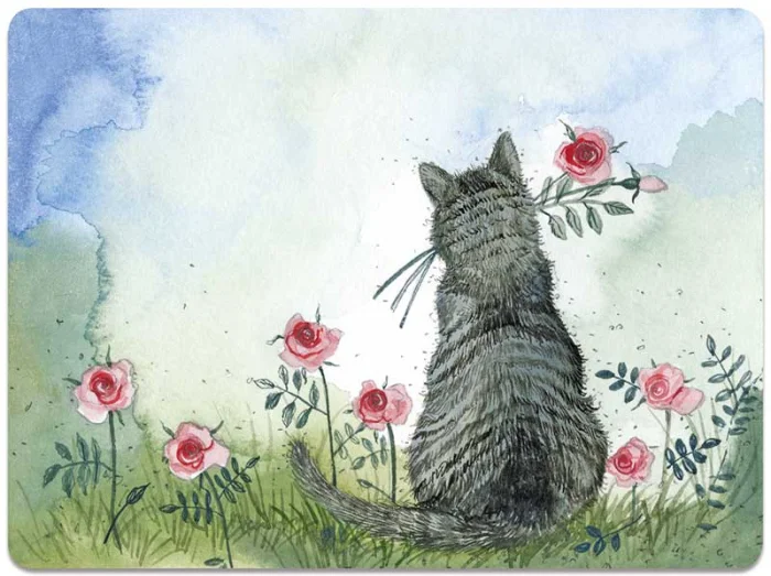 Cat and Roses (MT48), podložka na stôl