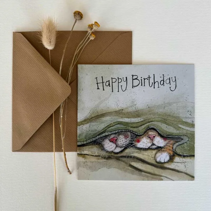 Cats Whiskers Happy Birthday Card (AC865), prianie