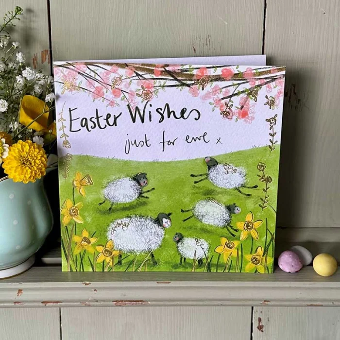 Easter Wishes Flock Card (SPRS74), prianie