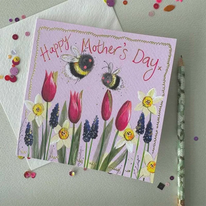 Mother’s Day Bee Spring Garden Card (SPRS54), prianie