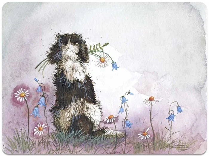 Spaniel and Flowers (MT49), podložka na stôl