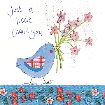Thank You Bird Card (LS6), malé prianie