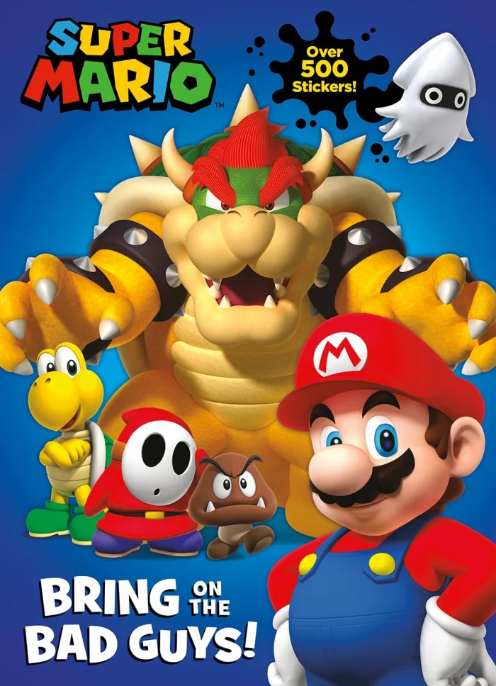 Official Super Mario: Bring on the Bad Guys!, nálepkový zošit s úlohami