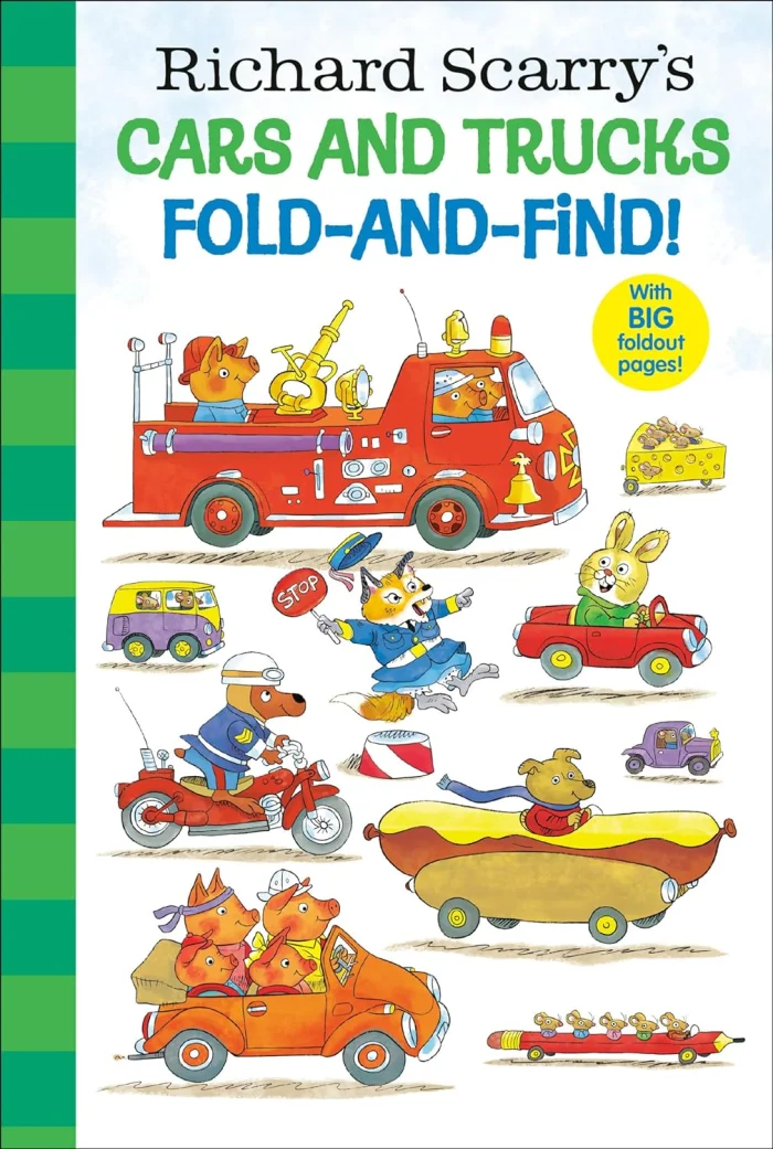 Richard Scarry's Cars and Trucks Fold-and-Find!, anglická kniha