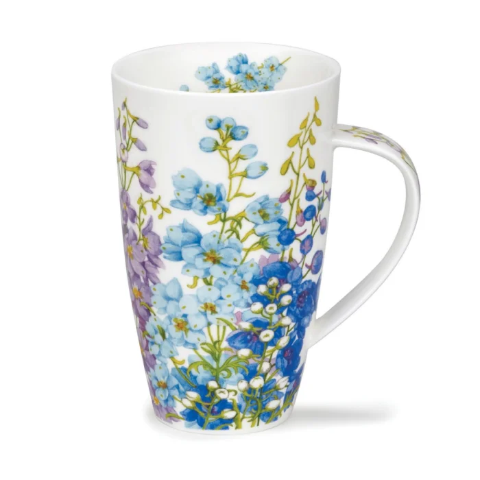 Delphiniums, porcelánový hrnček