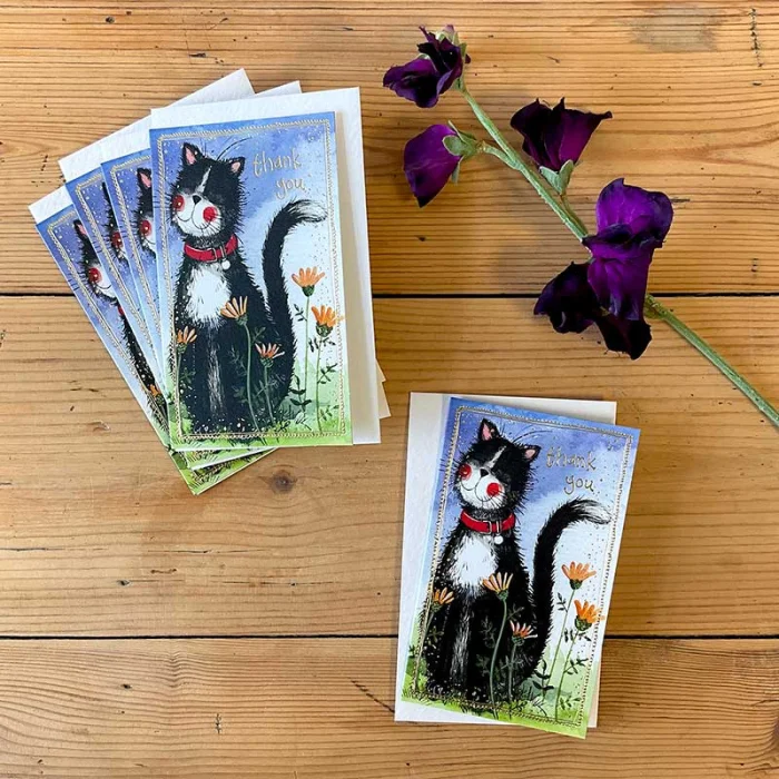 Thank You Sunshine Cat Notelets (NC52), mini pohľadnica s obálkou